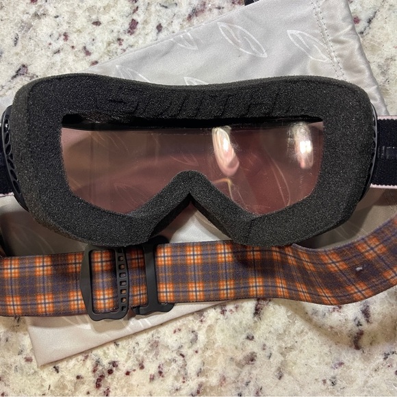 RARE Smith Optics X Banana Republic Ski Goggles Amber Lens Plaid Strap 2011 BR - Picture 5 of 11